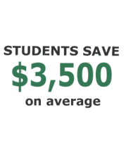 image adverstising that students save $3,500 on average at nsu