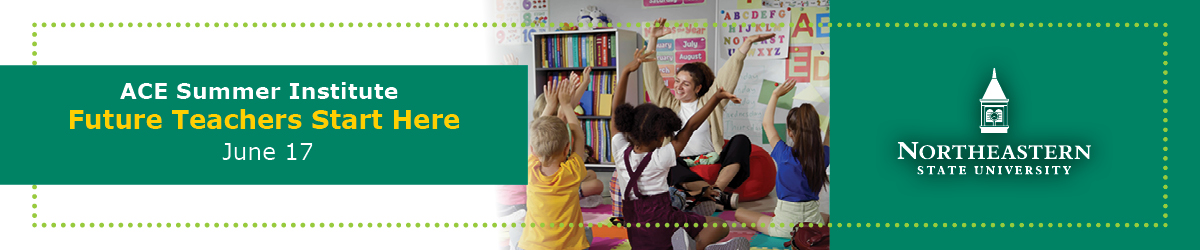 ACE Summer Institute 2026 Web Banner ACE Summer Institute on June 17 with classroom scene and message “Future Teachers Start Here.”